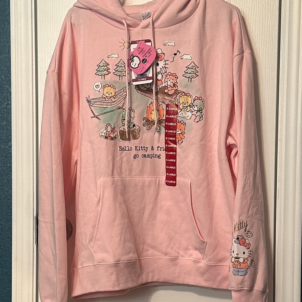 Hello Kitty Pink Camping Graphic Hoodie